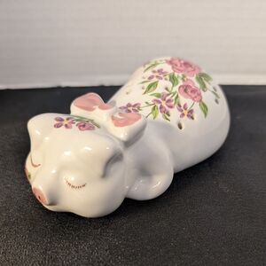 Vintage Avon Ceramarte Porcelain Pig Shaker 1978 Made in Brazil Hand Painted